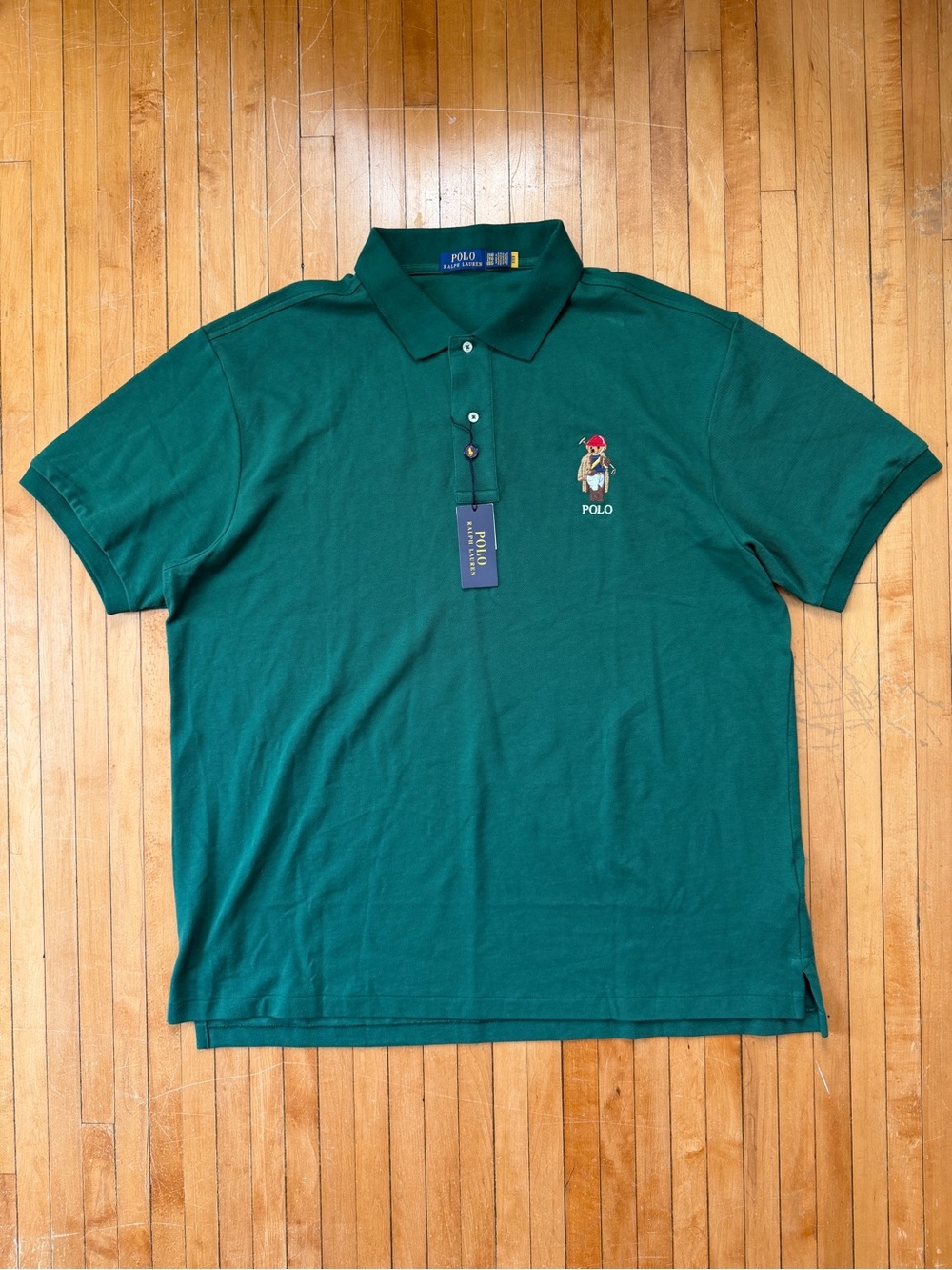 Ralph Lauren Polo Bear Mesh Polo Shirt Big & Tall Dark Green Men’s Sz. 2XL